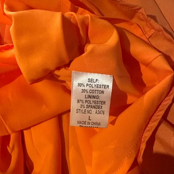 Day + Moon Meredith Smocked One Shoulder Orange Ruffle Dress - Picture 9 of 10